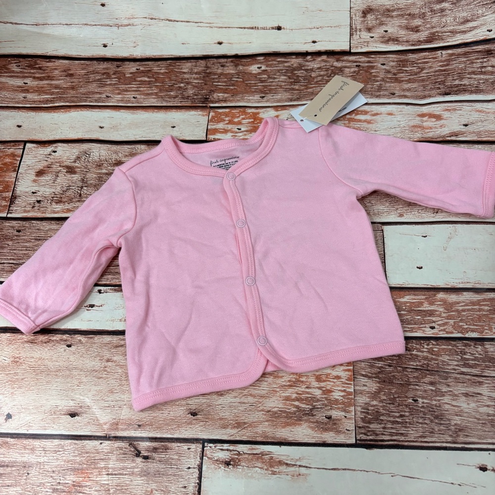 First Impressions Baby Pink Cardigan